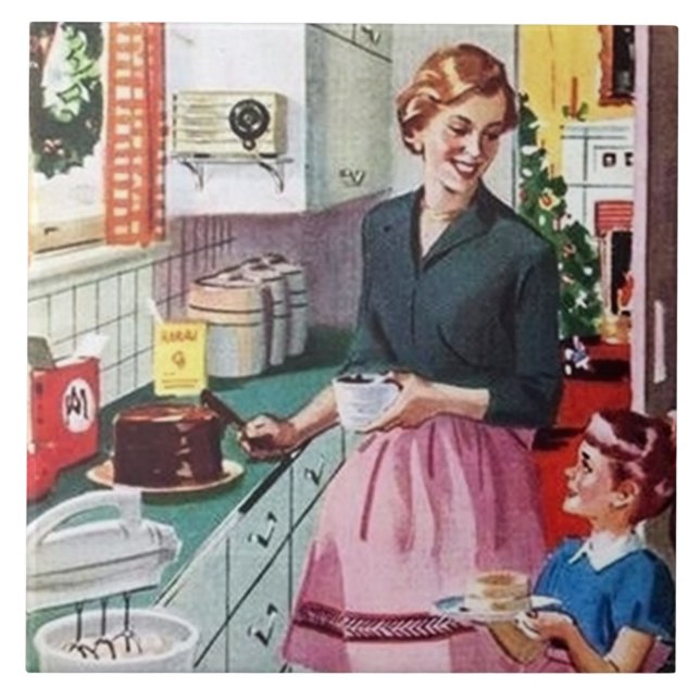 Retro-Vintage Kücheneinrichtung Fliese (Vorderseite)