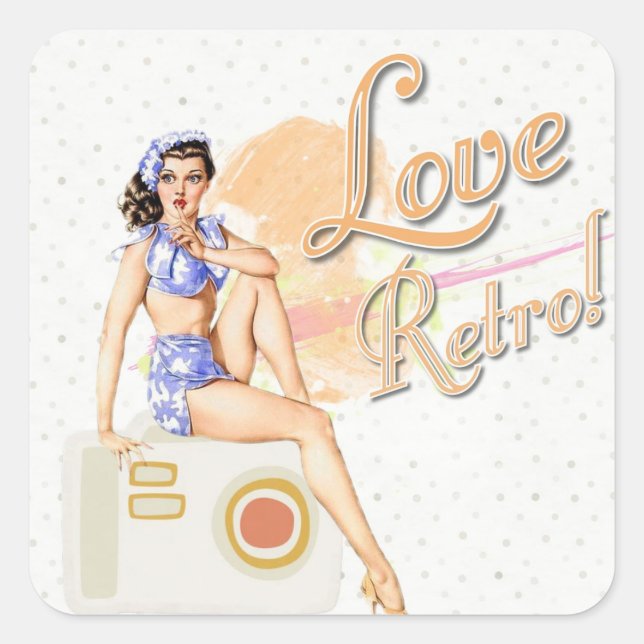 Retro Vintage Lady Stickers (Vorderseite)