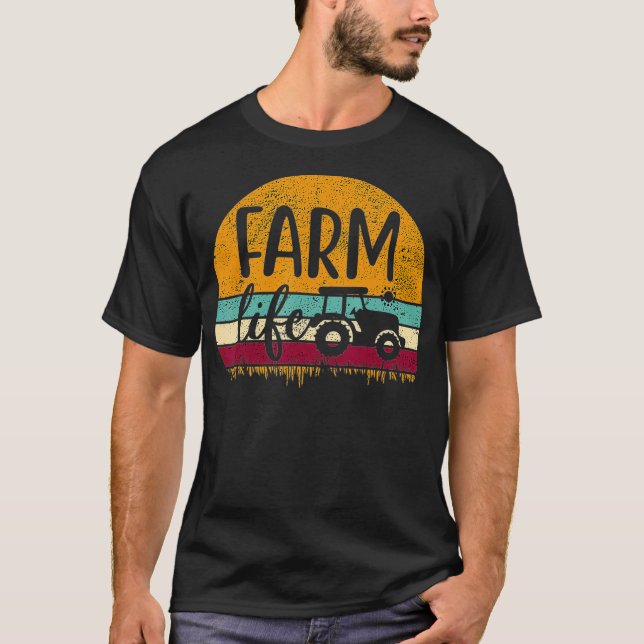 Retro Vintage landwirtschaftliche Nutzfahrzeugfami T-Shirt (Vorderseite)