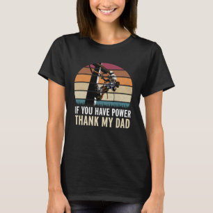 Retro Vintage Lineman Papa Liebe Sonnenuntergang T-Shirt