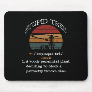 Retro Vintage Lustiger Disc Golf Blöder Baum Für M Mousepad