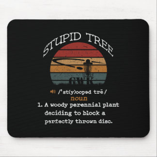 Retro Vintage Lustiger Disc Golf Blöder Baum Für M Mousepad