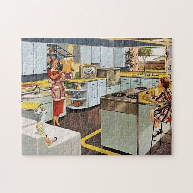 Retro Vintage Mama und Mädchen (Horizontal)