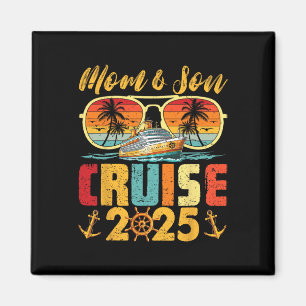 Retro Vintage Mama und Sohn Kreuzfahrt 2025 Mama M Magnet