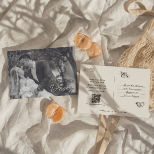 Retro Vintage Minimalistische Foto-Hochzeit Trefft Save The Date