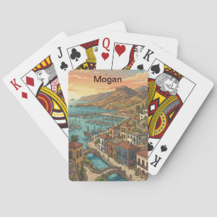 Retro Vintage Mogan Gran Canaria Kanarische Inseln Spielkarten