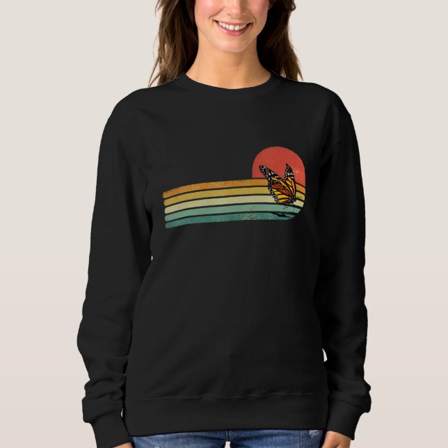 Retro Vintage Monarch Butterfly Insect  Entomology Sweatshirt (Vorderseite)