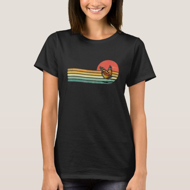 Retro Vintage Monarch Butterfly Insect  Entomology T-Shirt (Vorderseite)