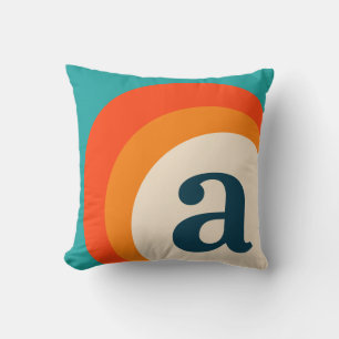Retro-Vintage-Monogrammbuchstabe Initiale Kissen