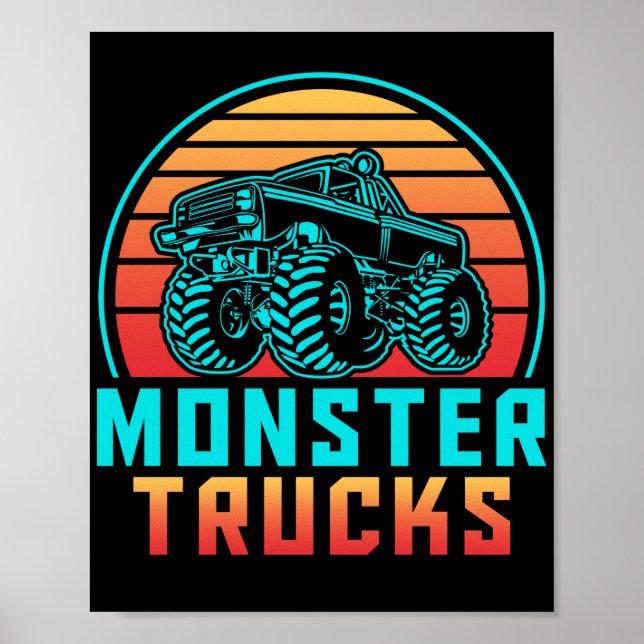 Retro-Vintage Monster-LKW Poster (Vorne)