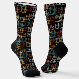 Retro Vintage Nähmaschinen Muster -Nähgeschenk Socken