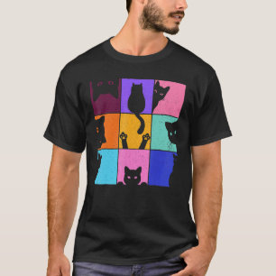 Retro Vintage Neugierige Katze Meme für Katzenmutt T-Shirt