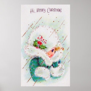 Rétro vintage Noël poster de vacances