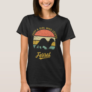 Retro Vintage Nur Ein Mädchen Das Frettchen Liebt T-Shirt