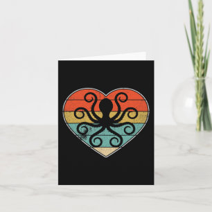 Retro Vintage Oktopus Liebesherz Valentinstag Zoow Karte