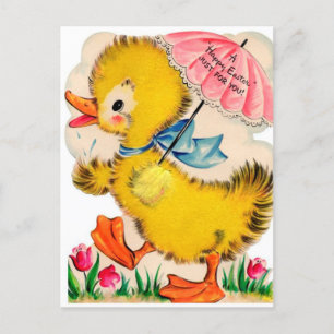 Retro-Vintage-Oster-Enten-Feiertagspostkarte Feiertagspostkarte