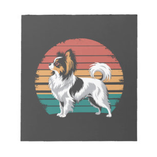 Retro Vintage Papillon Hundeliebhaber Tier Papillo Notizblock
