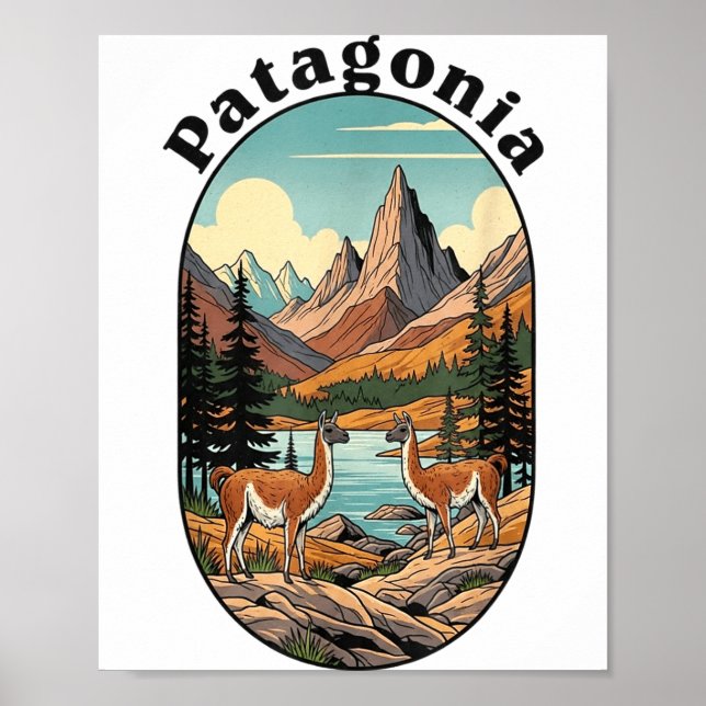 Retro Vintage Patagonia Outdoor  Poster (Vorne)
