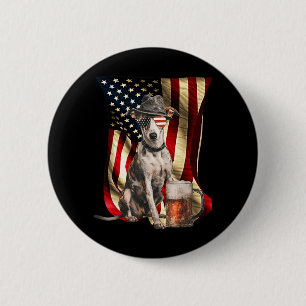 Retro Vintage Patriotischer Whippet Hund Usa Flagg Button