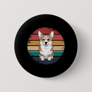 Retro Vintage Pembroke Welsh Corgi Liebhaber Hund Button