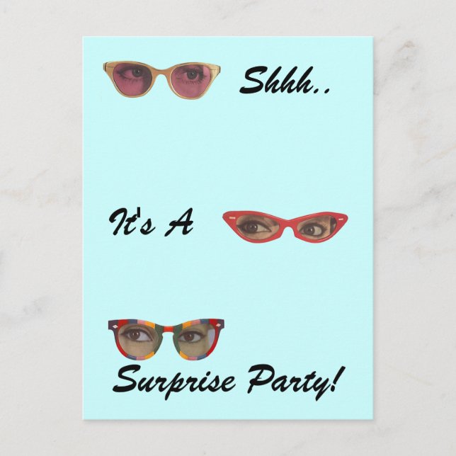 Retro Vintage Postkarten Überraschung Party Diskre (Vorderseite)