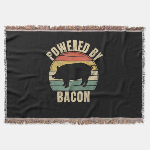 Retro Vintage Powered By Bacon BBQ BBQ Decke