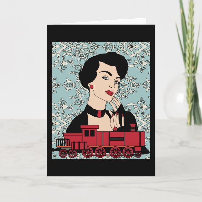 Retro Vintage Railroad Karte (Vorderseite)