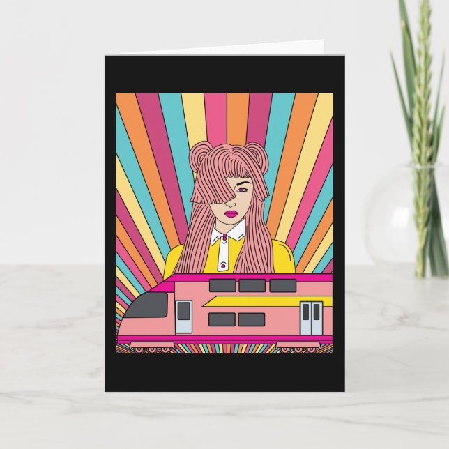 Retro Vintage Railroad Karte (Vorderseite)