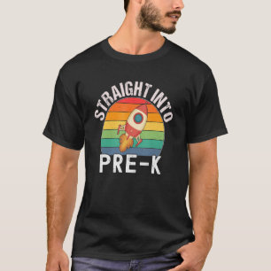 Retro Vintage Rakete Zurück zur Schule Tag Gerade T-Shirt
