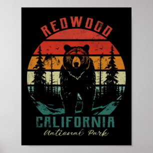 Retro Vintage Redwood Nationalpark für Kinder Wand Poster