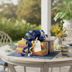 Retro-vintage-Regenbogen-Sonnenuntergangsstreifen  Geschenkpapier