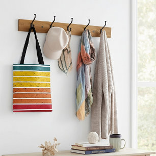 Retro-vintage-Regenbogen-Sonnenuntergangsstreifen  Tasche