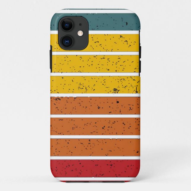 Retro Vintage Regenbogenstreifen Case-Mate iPhone Hülle (Rückseite)