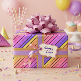 Retro Vintage Regenbogenstreifen Geschenkpapier