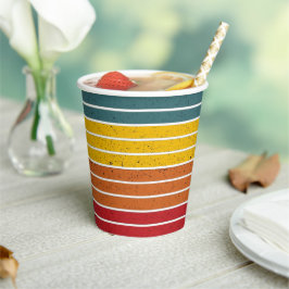 Retro Vintage Regenbogenstreifen Pappbecher