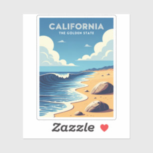 Retro Vintage Reise California Strand Aufkleber