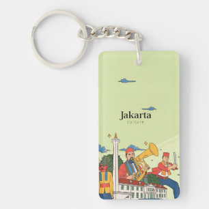 Retro Vintage Reise Jakarta Indonesien Schlüsselanhänger