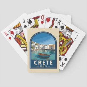 Retro Vintage Reise Kreta Griechenland Küste Spielkarten
