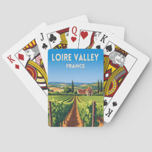 Retro Vintage Reise Loiretal Frankreich Weinberg Spielkarten