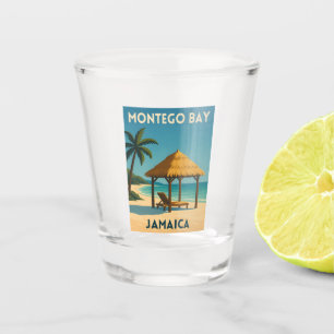 Retro Vintage Reise Montego Bay Jamaika Strand Schnapsglas