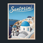 Retro Vintage Reise Santorini Meer Postkarte<br><div class="desc">Feiern Sie den zeitlosen Reiz Santorinis mit diesem urigen,  grafisch inspirierten Design. Lass seine beeindruckende Bildsprache,  die dich in eine Welt von sonnenverwöhnter Schönheit und unvergesslichen Erlebnissen bringt.</div>