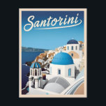 Retro Vintage Reise Santorini Meer Postkarte<br><div class="desc">Feiern Sie den zeitlosen Reiz Santorinis mit diesem urigen,  grafisch inspirierten Design. Lass seine beeindruckende Bildsprache,  die dich in eine Welt von sonnenverwöhnter Schönheit und unvergesslichen Erlebnissen bringt.</div>