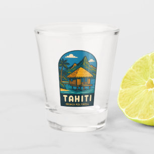 Retro Vintage Reise Tahiti Französisch-Polynesien Schnapsglas