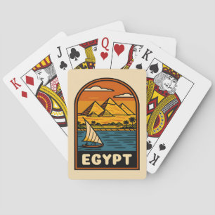 Retro Vintage Reisen Ägypten Pyramid Nile River Spielkarten