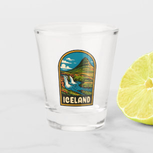 Retro Vintage Reisen Island Landschaft Schnapsglas