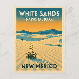 Retro Vintage Reisen Weißer Sand Nationalpark Postkarte