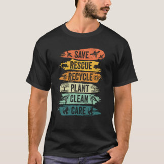 Retro Vintage Rettend Bienenrettungstiere Recycle  T-Shirt