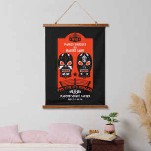 Retro-Vintage-Ringerposter Wandteppich Mit Holzrahmen