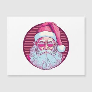 Retro Vintage Rosa Weihnachtsmann Magnetkarte