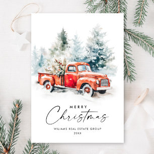 Retro Vintage roter Farmtruck Weihnachten Unterneh